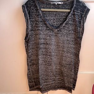 Pam & Gela Marled Gray Black Tank Top